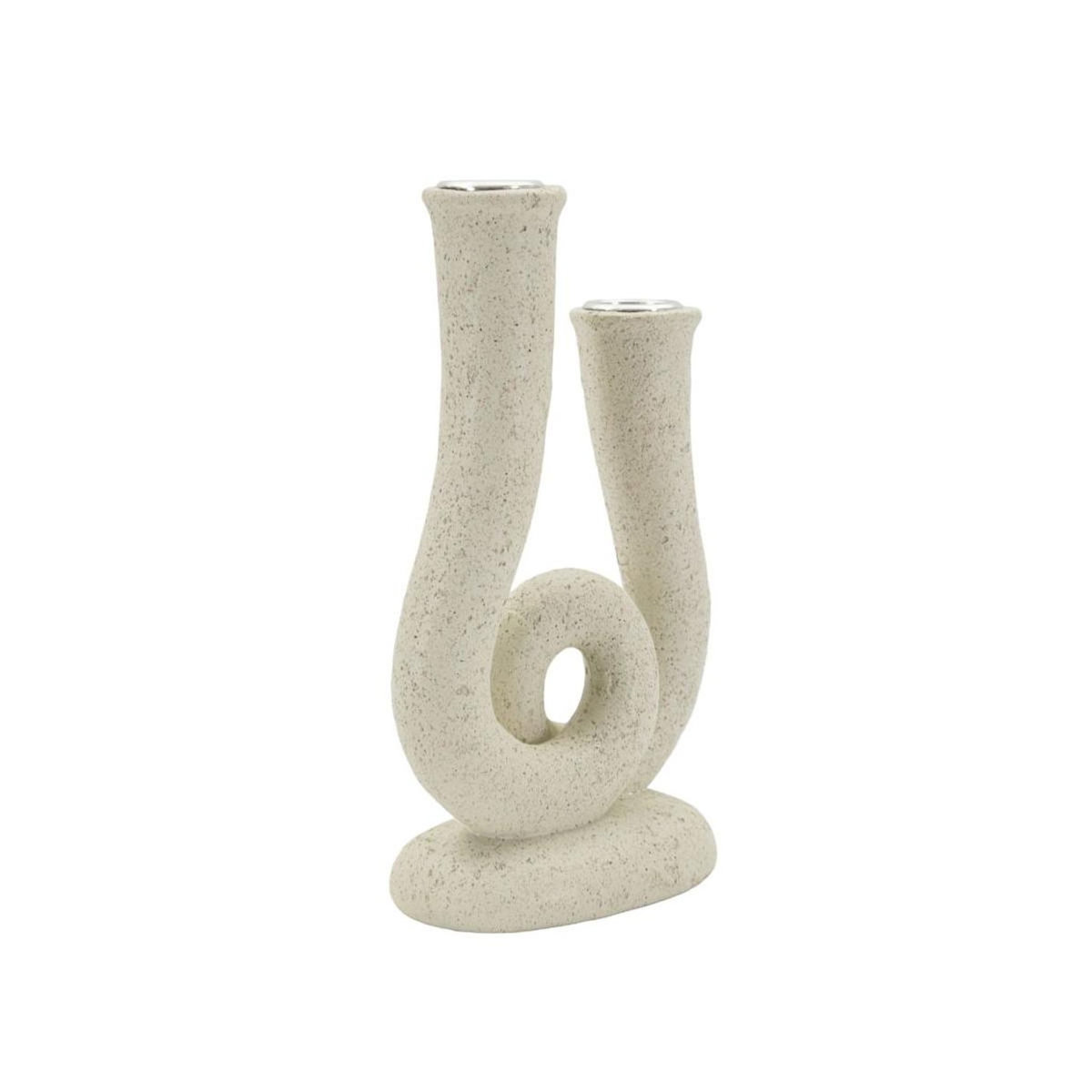 Paris Prix Chandelier Double Moucheté  Stons  20cm Crème