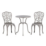 Paris Prix Ensemble Table de Jardin & 2 Chaises  Nandin  73cm Argent