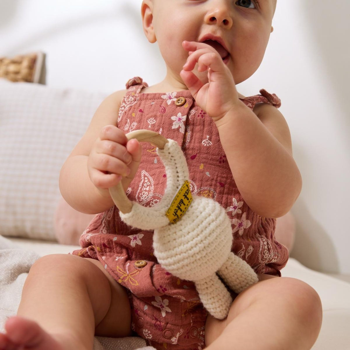 Petit Béguin Barboteuse bébé en gaze de coton Arizona