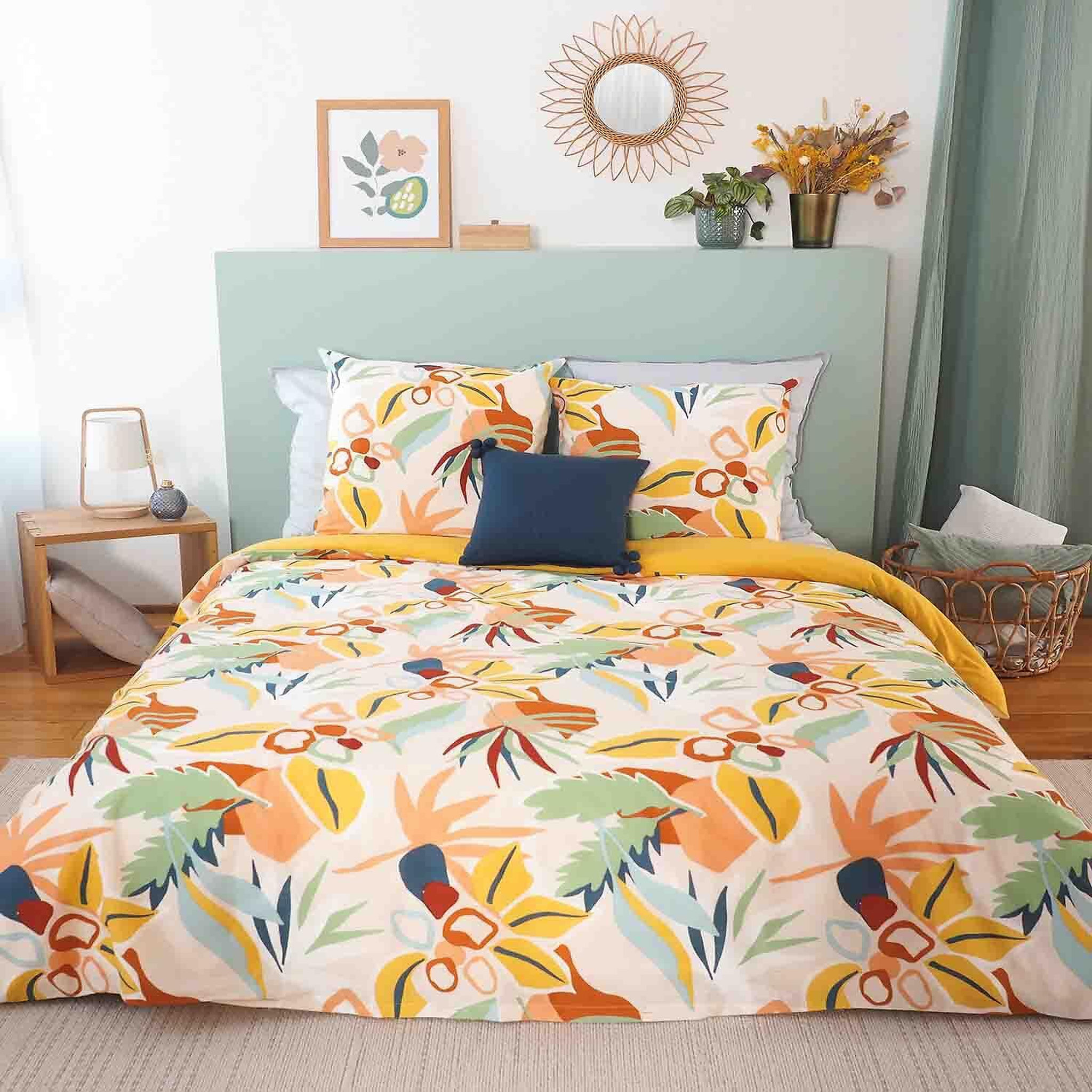 Voir la diapositive 1 : Home collection Parure housse de couette 100% coton 57fils lucia
