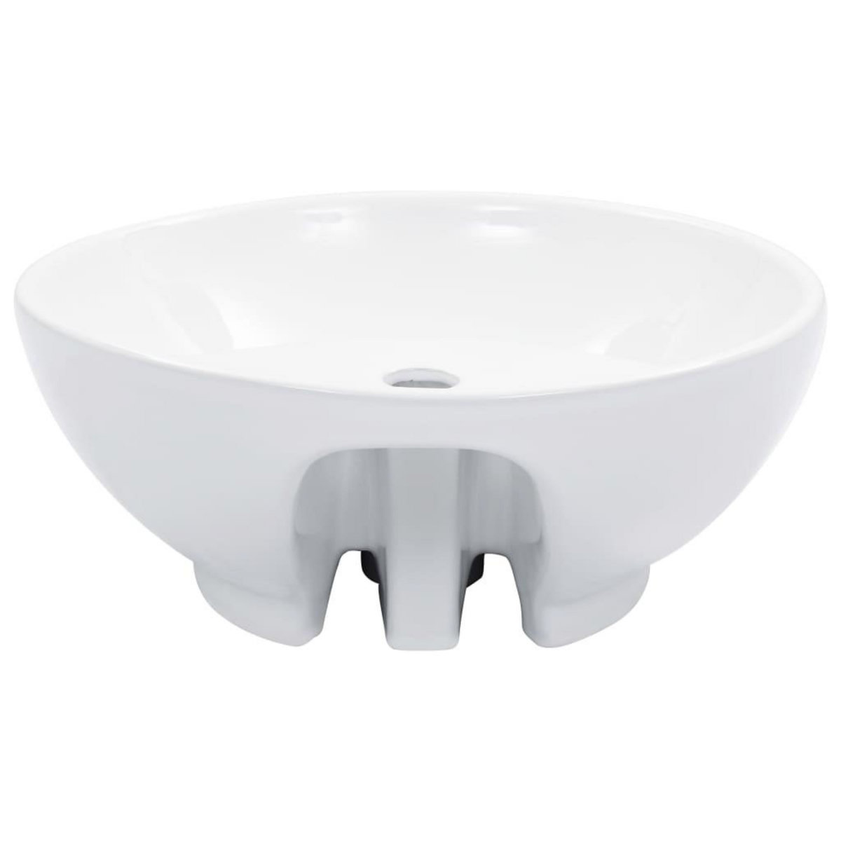VIDAXL Lavabo avec trop-plein 46,5 x 18 cm Ceramique Blanc