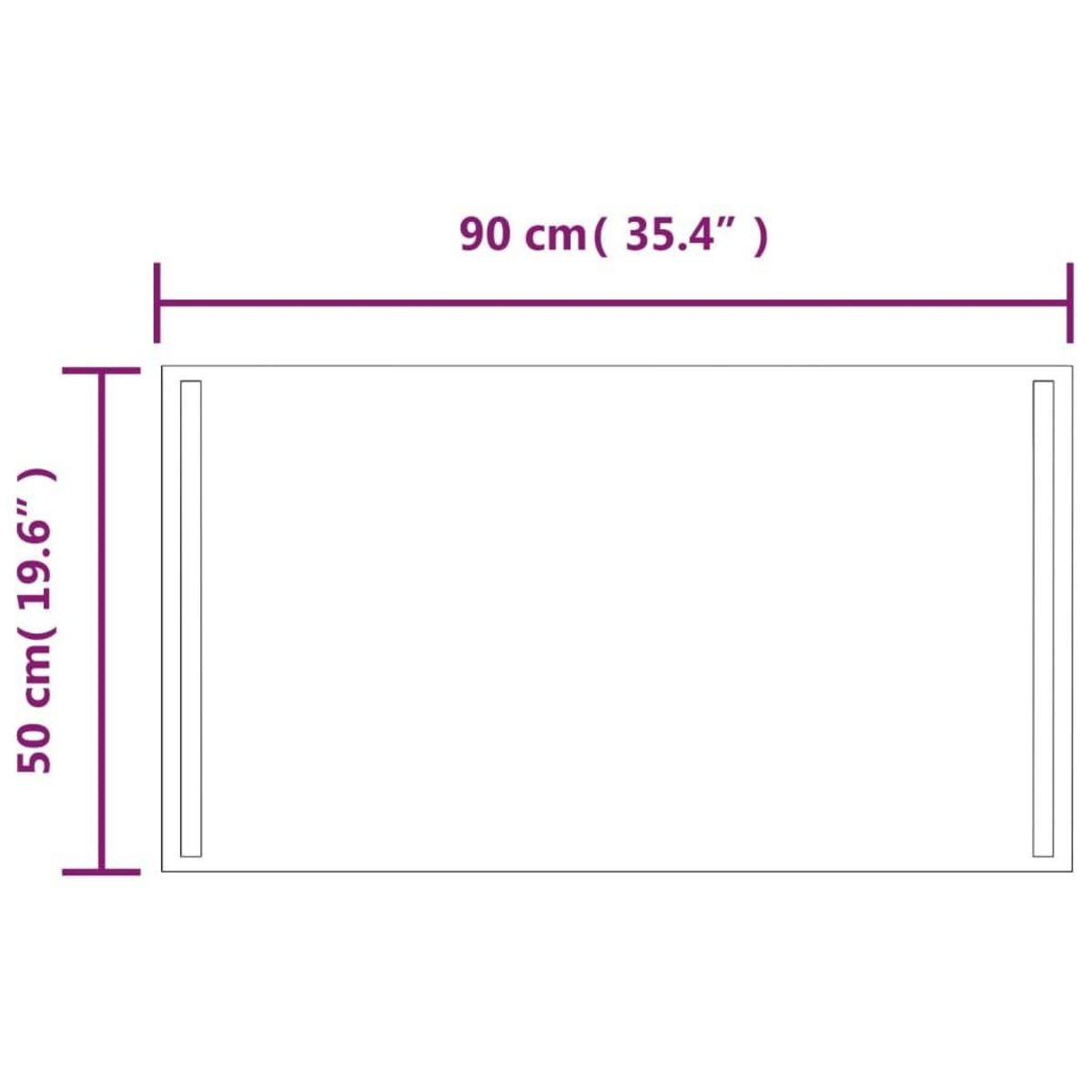 VIDAXL Miroir de salle de bain a LED 50x90 cm