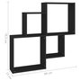 Voir la diapositive 6 : VIDAXL Etagere murale cube Noir 80x15x78,5 cm Bois d'ingenierie