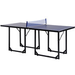 HOMCOM Table de ping-pong tennis de table pliable compacte pieds de nivellement antidérapants acier noir MDF bleu