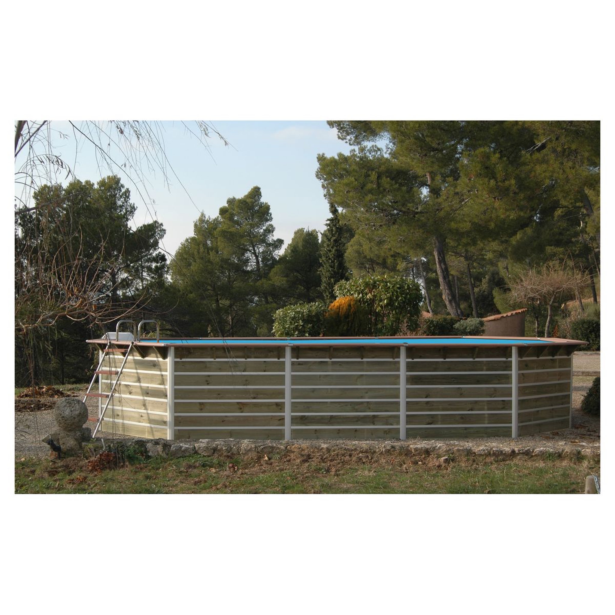 Voir la diapositive 3 : WATERCLIP Piscine en bois longitudinale 730x420x129 SIAYAN