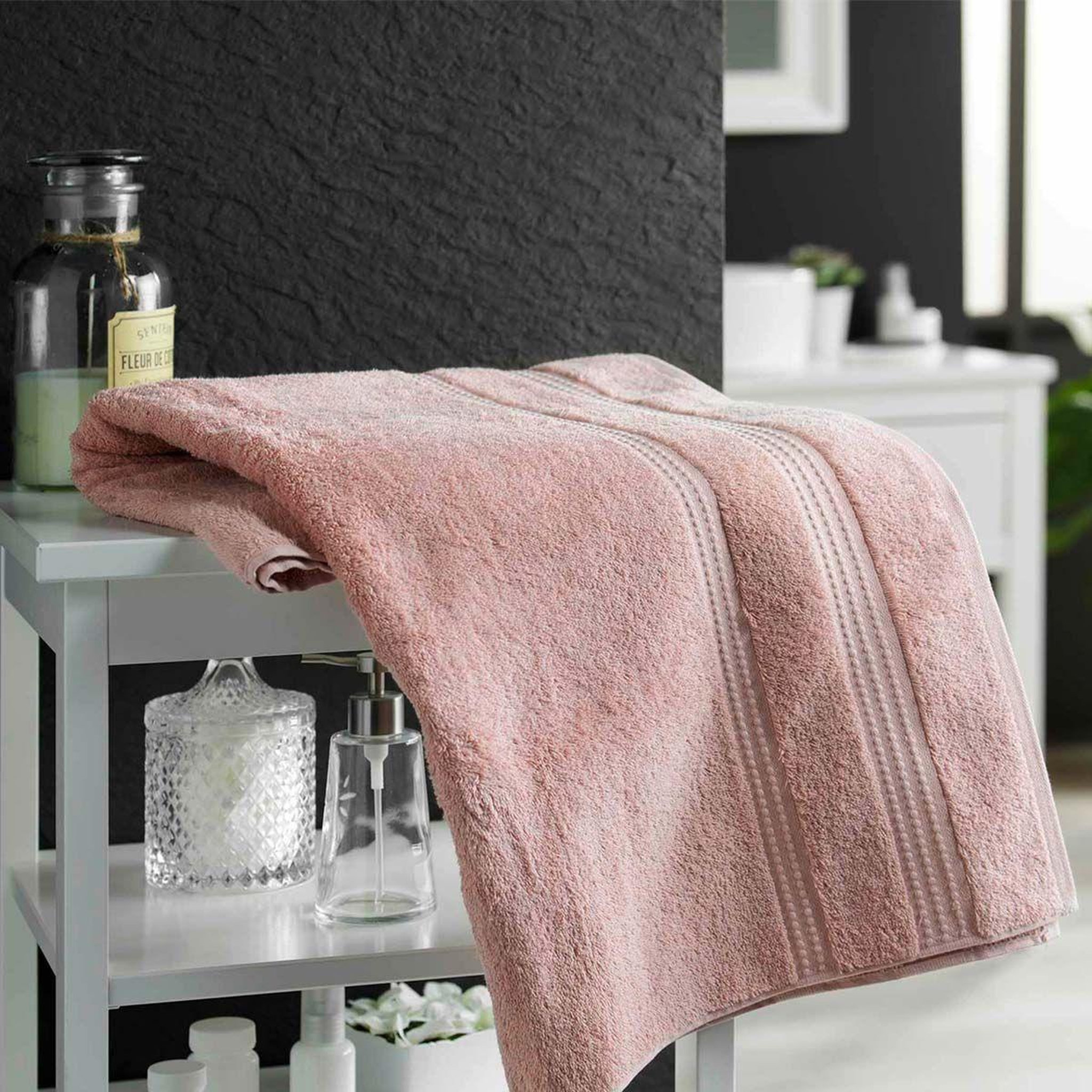 Voir la diapositive 2 : Douceur d'Intérieur Drap de bain  excellence  90x150cm rose blush