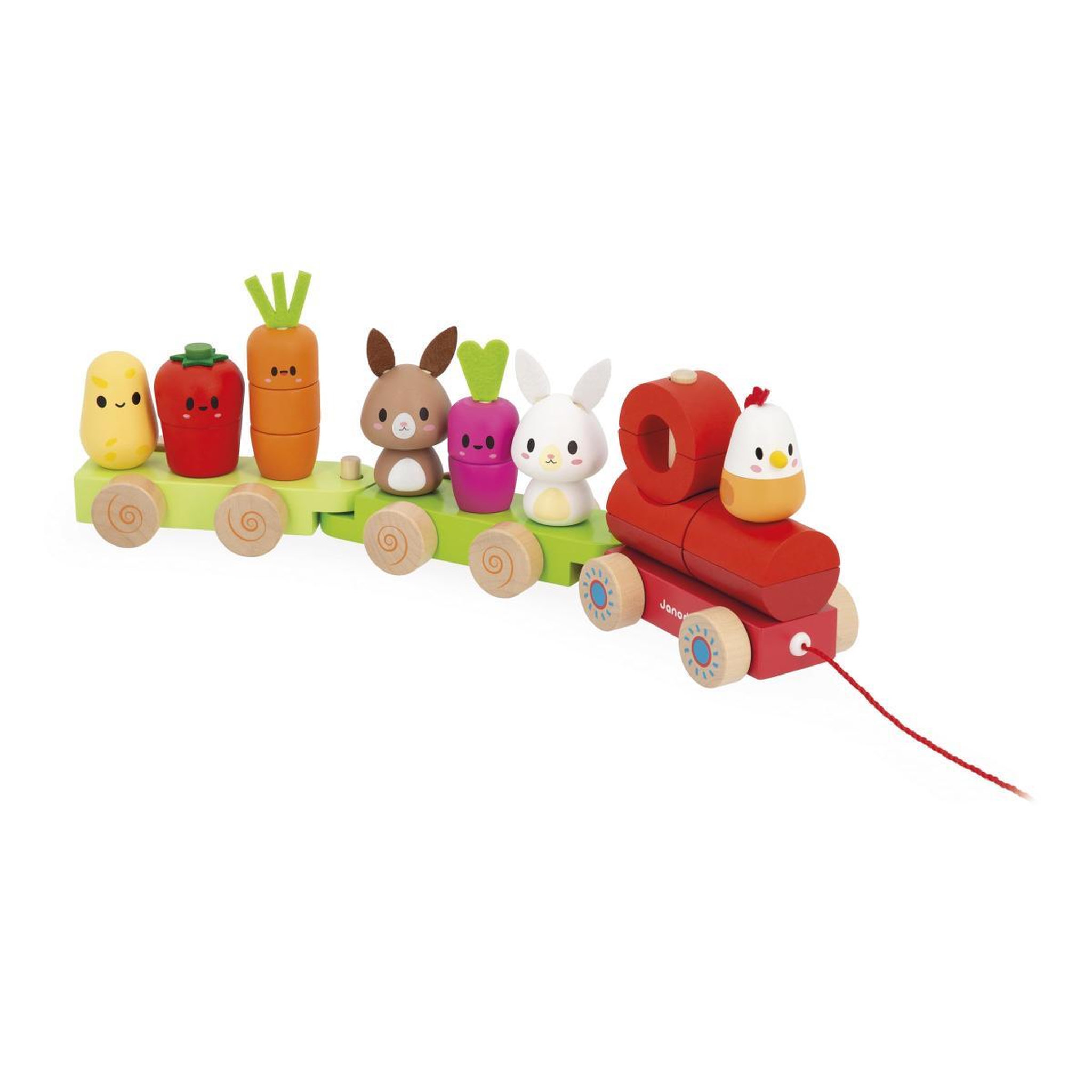 Juratoys-Janod Petit train de la ferme en bois a tirer