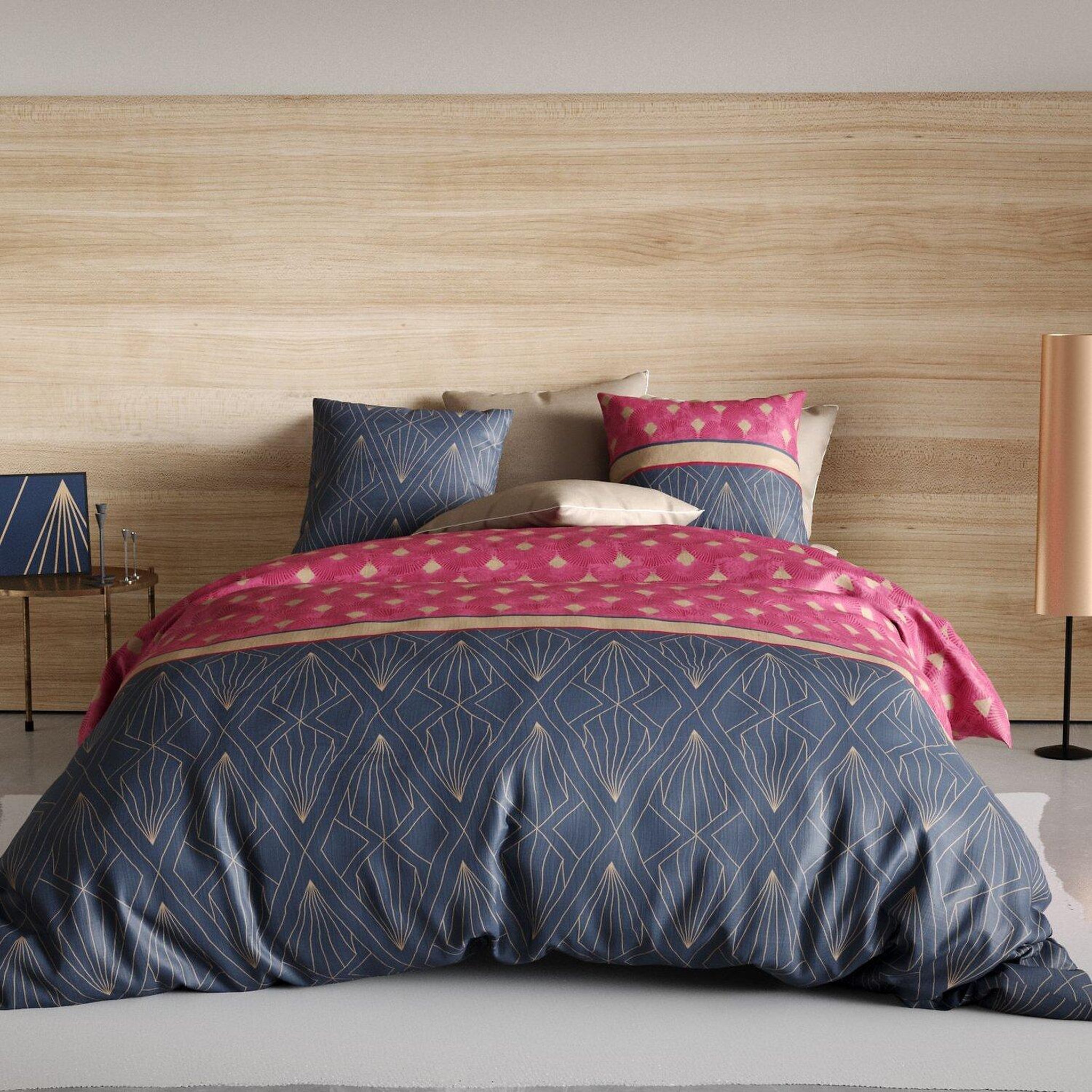 Voir la diapositive 1 : ATELIER DU COTON Parure housse de couette 100%coton 57fils lily