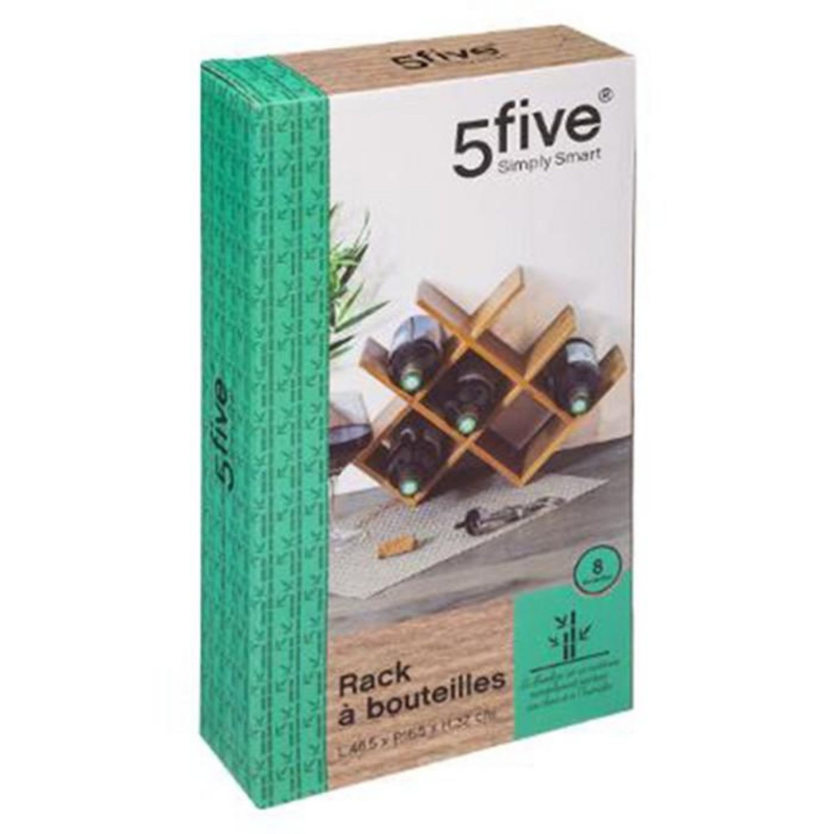 FIVE Porte-Bouteilles 8 Cases  Bambou  46cm Naturel