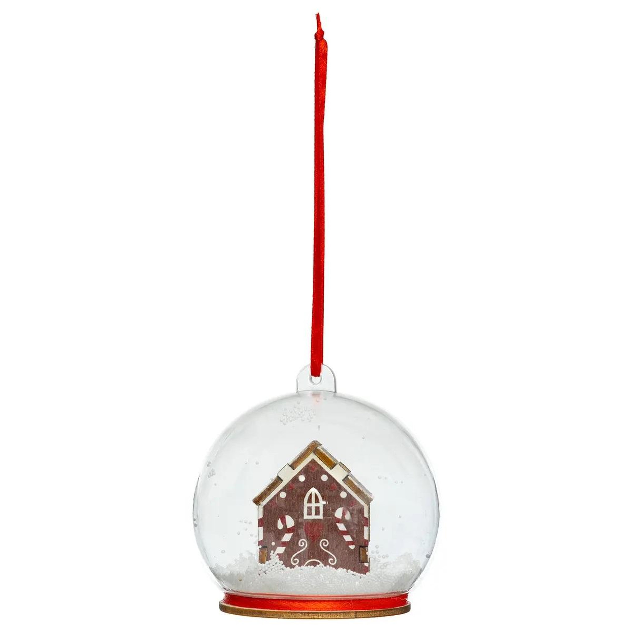 Eden Boule de noel transparente maison petit biscuit