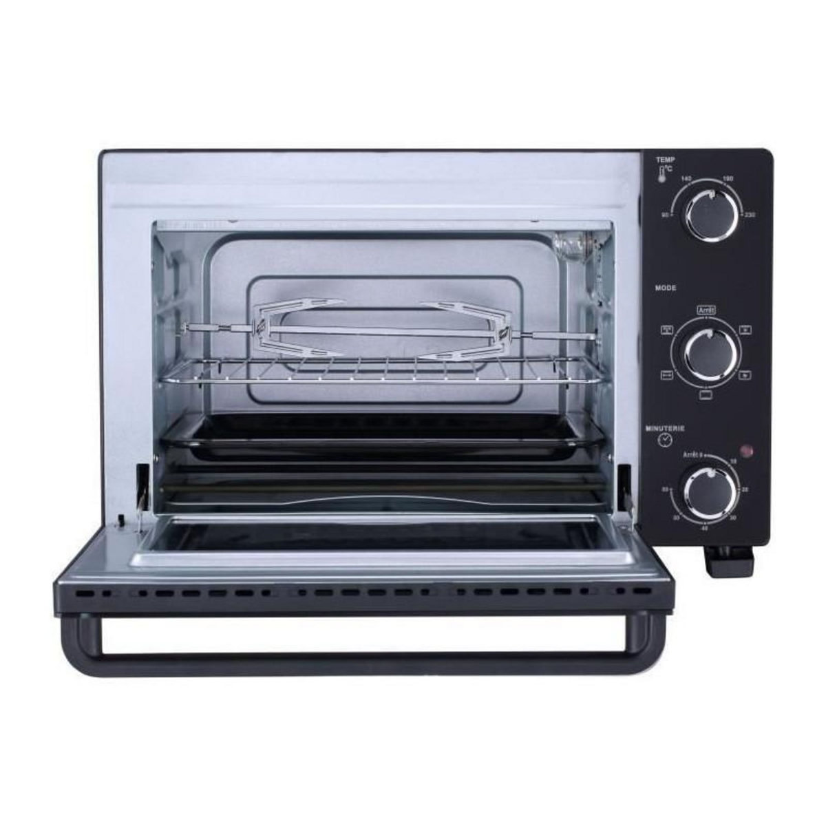 CONTINENTAL EDISON CONTINENTAL EDISON CEMF28B2 - Minifour electrique 28L noir - 1500W - Rotissoire, Convection naturelle
