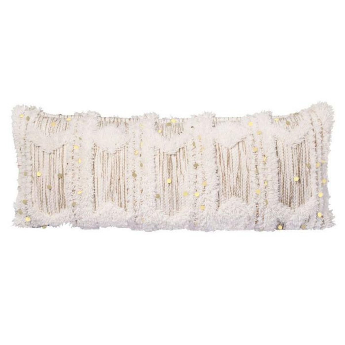 Paris Prix Coussin Tissé à la Main  Bohist  35x95cm Crème & Kaki