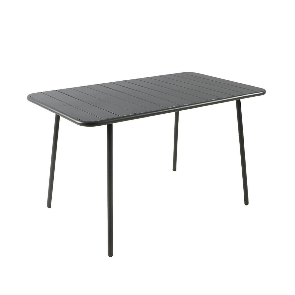 CONCEPT USINE Table de jardin 4 à 6 places 120cm gris foncé BERGAME
