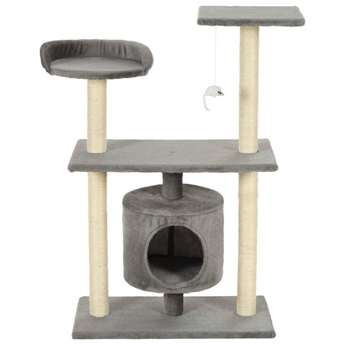 VIDAXL Arbre a chat avec griffoirs en sisal 95 cm Gris