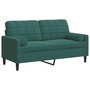 Voir la diapositive 2 : VIDAXL Canape 2 places avec oreillers vert fonce 140 cm velours