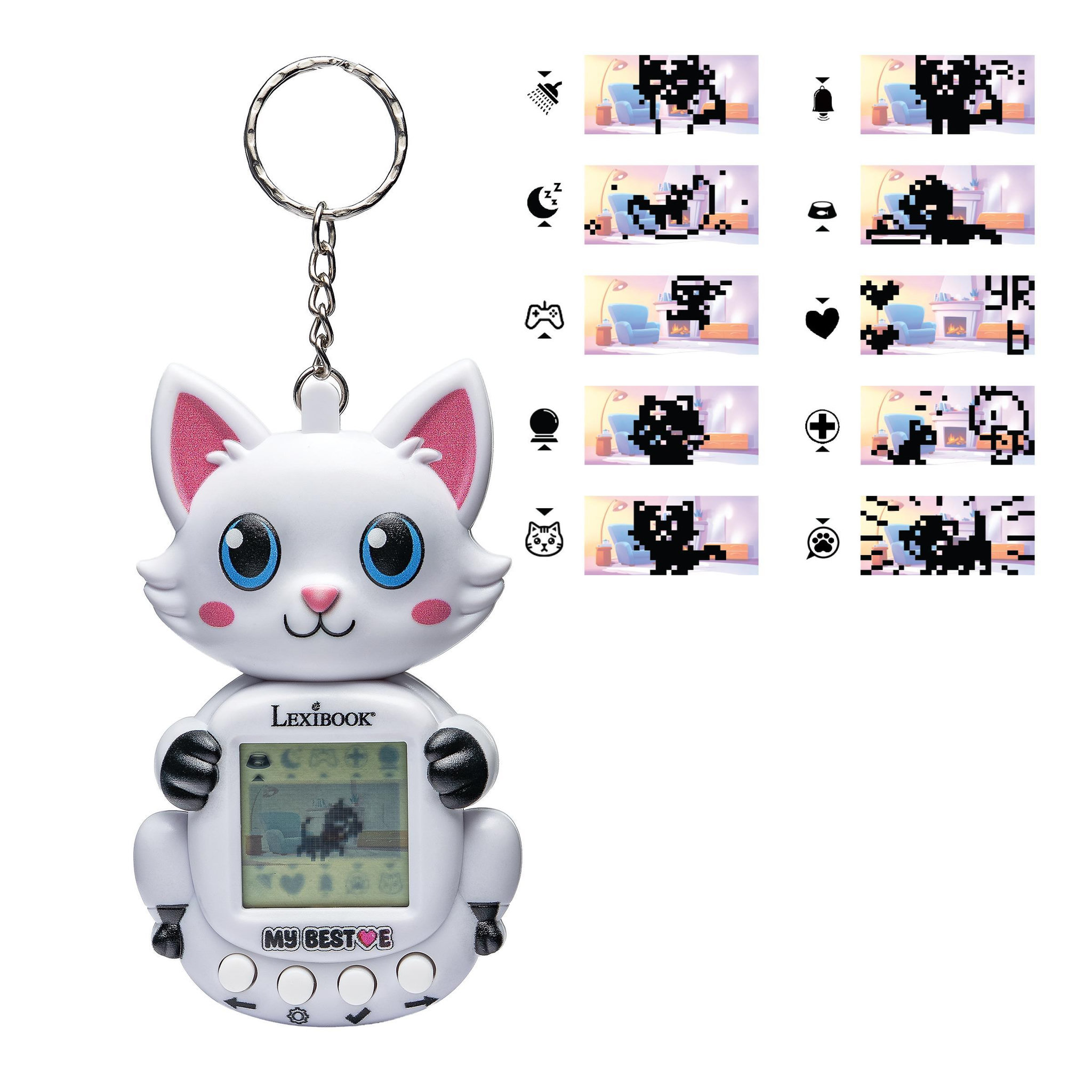 Voir la diapositive 2 : Lexibook Console My Best-E® 2 Chats avec écran LCD et porte-clés