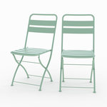 Rendez vous déco Lot de 2 chaises de jardin en métal vert clair, pliantes-Yumi