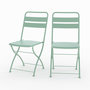 Voir la diapositive 1 : Rendez vous déco Lot de 2 chaises de jardin en métal vert clair, pliantes-Yumi
