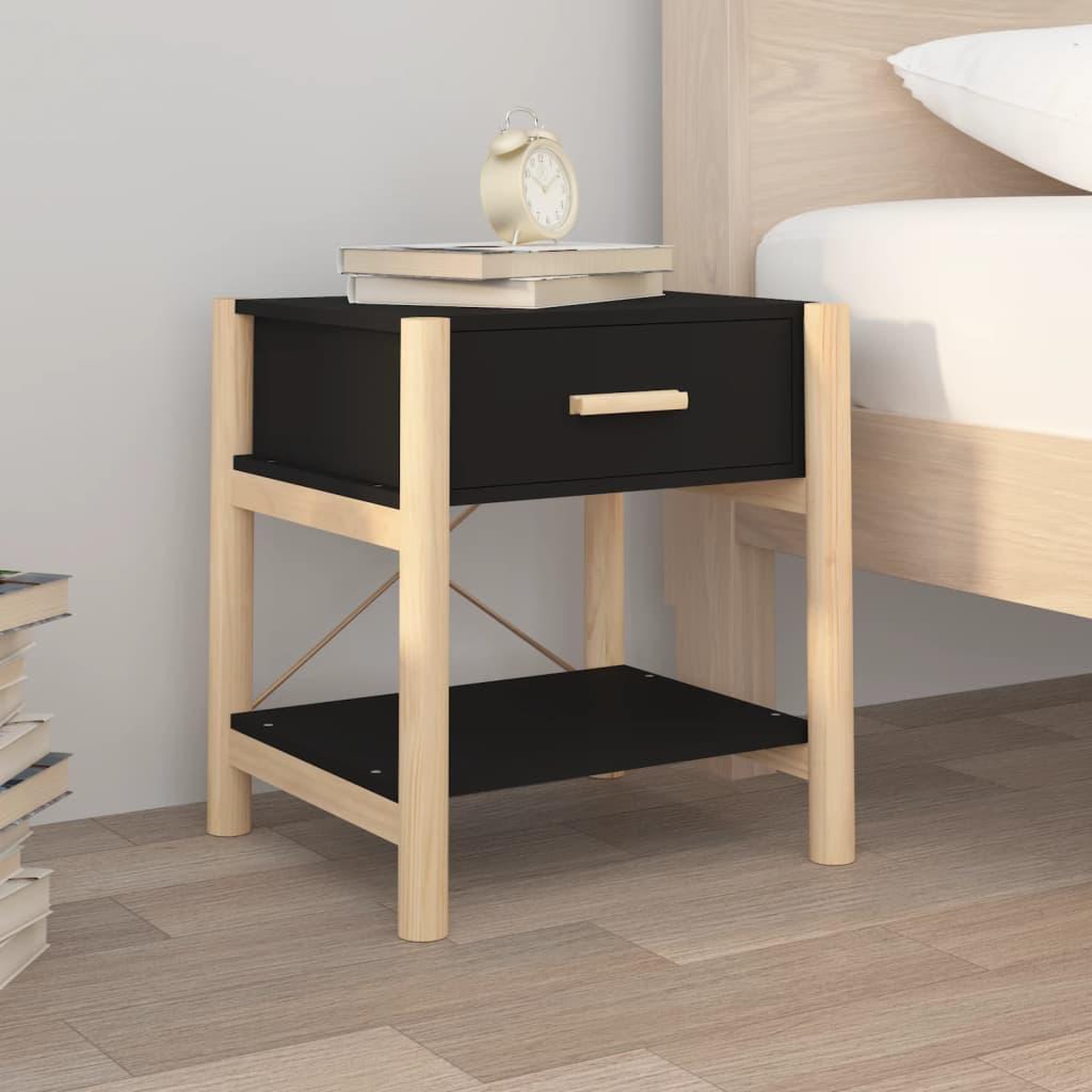 Voir la diapositive 3 : VIDAXL Tables de chevet 2 pcs Noir 42x38x45 cm Bois d'ingenierie