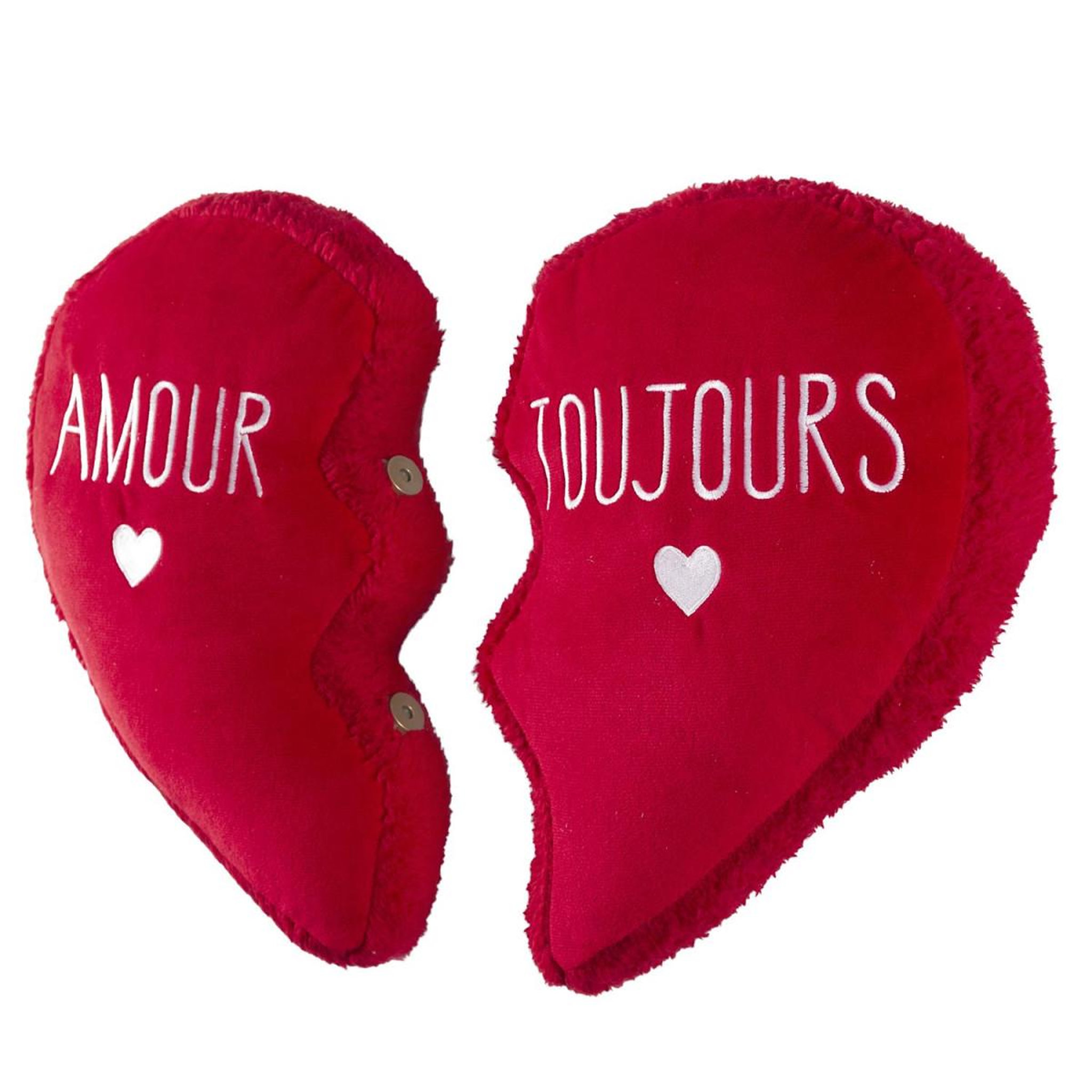 Voir la diapositive 3 : The concept Factory Coussin déco détachable  cœur  35x40cm rouge