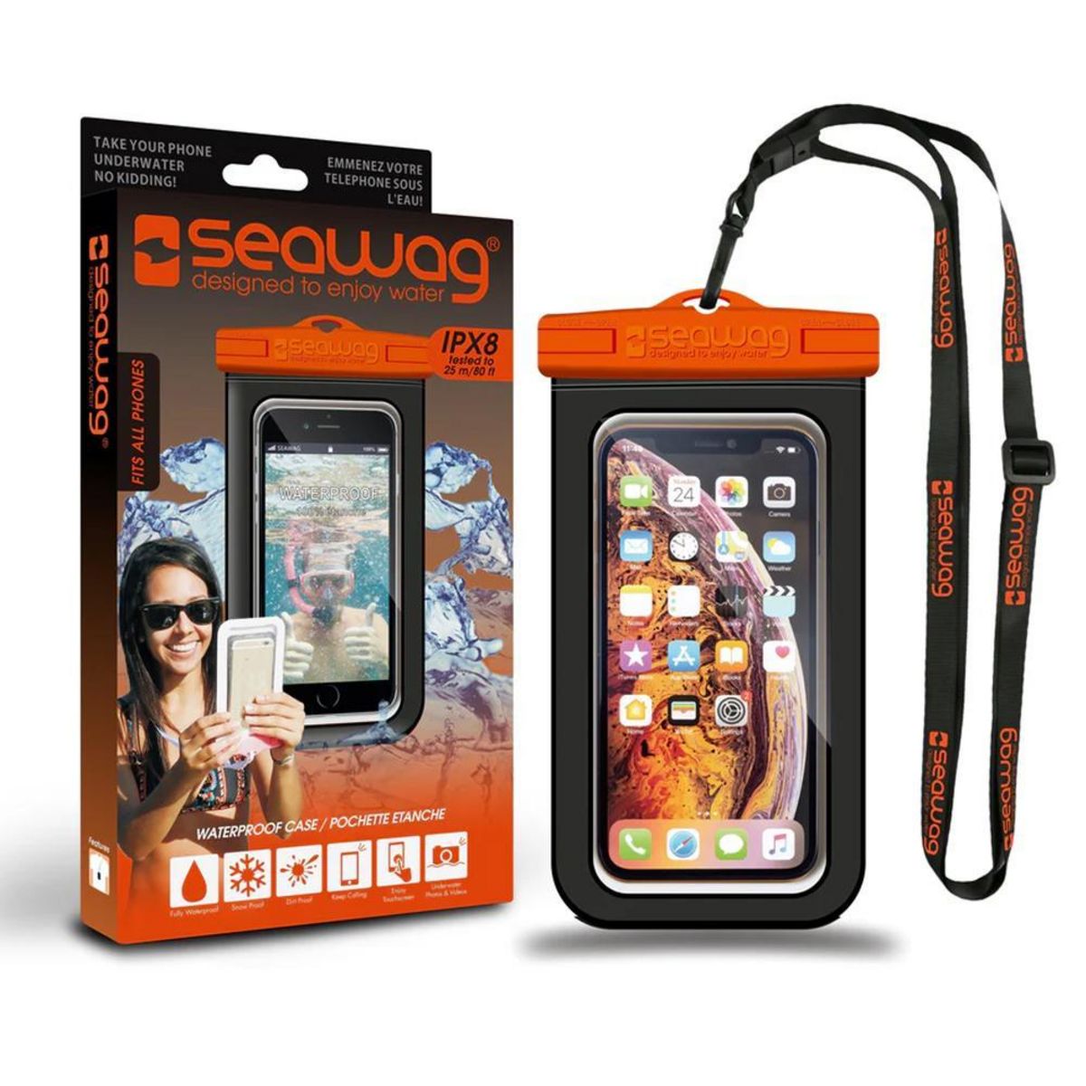 SEAWAG Pochette étanche universelle smartphone Seawag noir/orange B3X