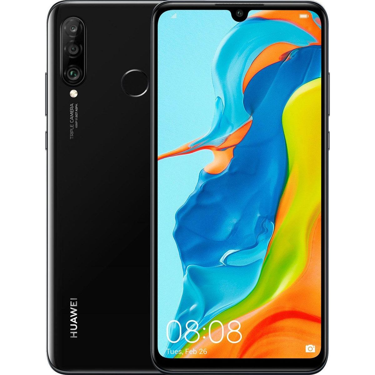 HUAWEI P30 Lite (Dual Sim) Reconditionné 128 Go - Grade A+ - Midnight Black