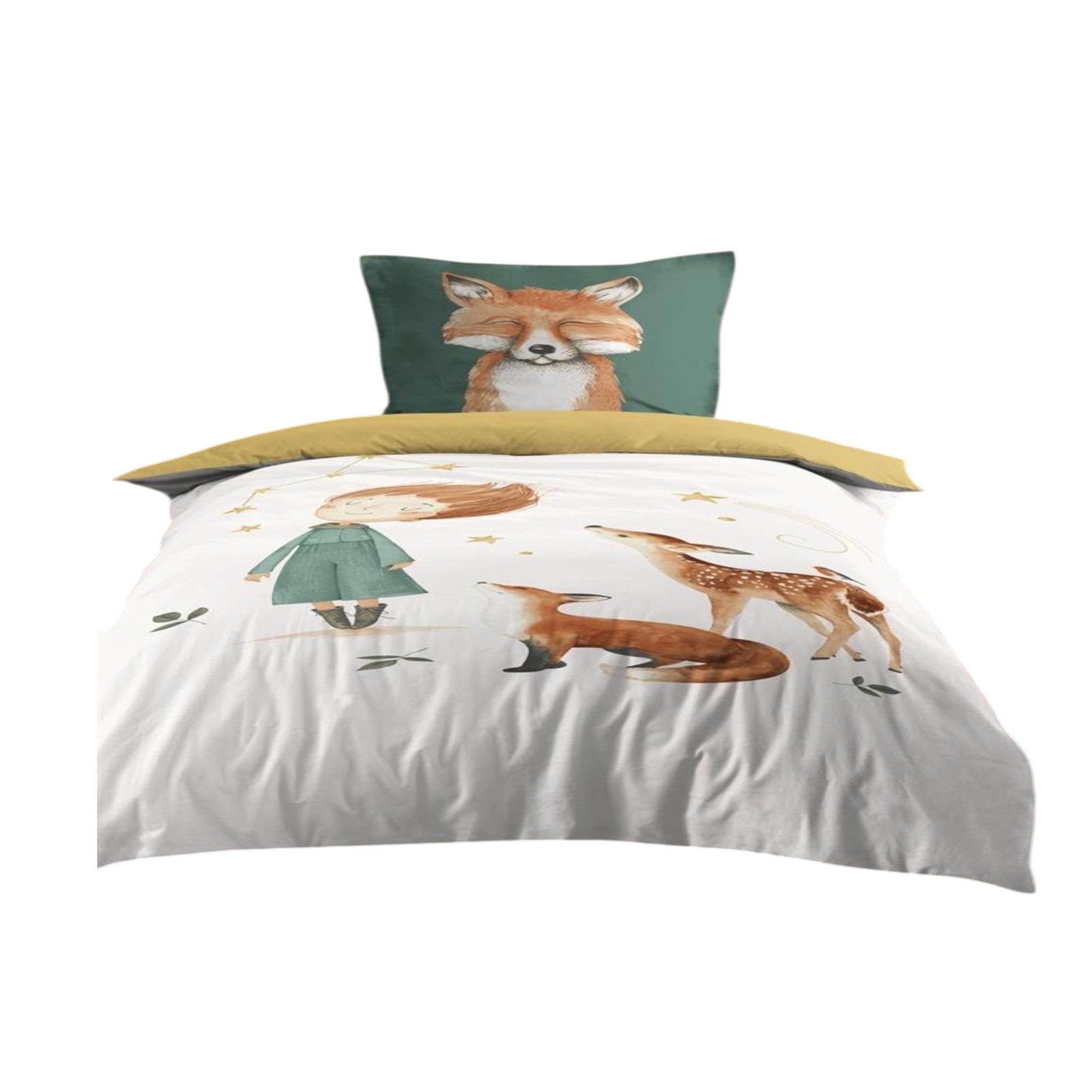 Eden Housse de couette + taie renard et animaux