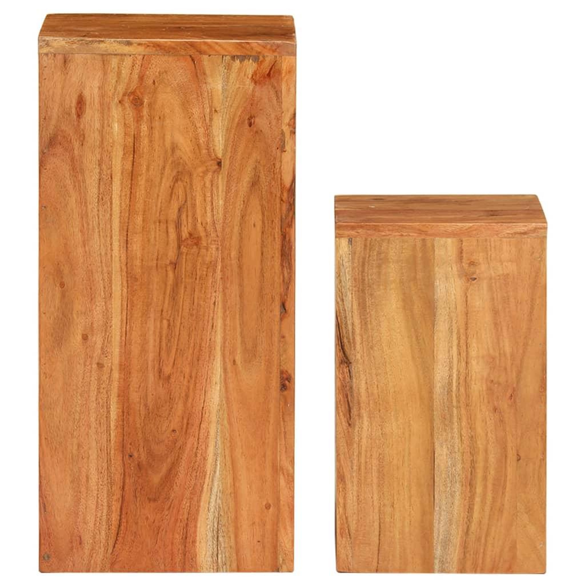 Voir la diapositive 2 : VIDAXL Supports pour plantes 2 pcs bois d'acacia massif
