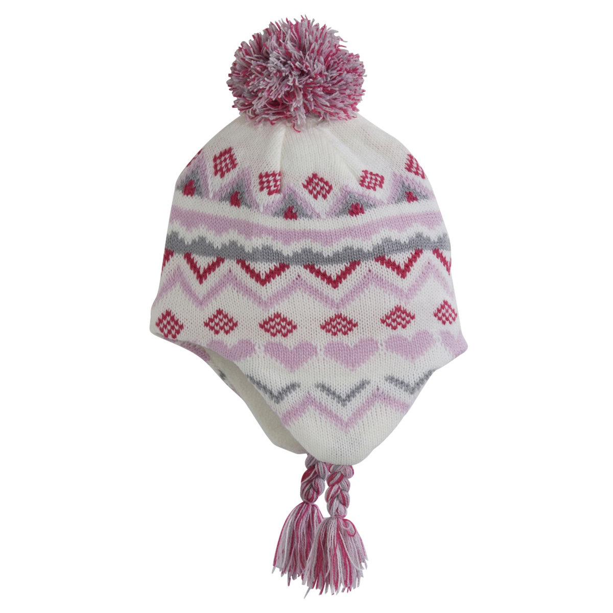 Bonnet Fille Jennyfer - Noir Et Beige - Pompon Et Inscription LOVE - Taille M