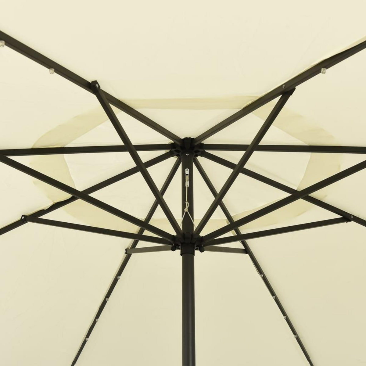VIDAXL Parasol de jardin avec lumieres LED et mat en metal 400cm sable