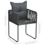 Voir la diapositive 6 : VIDAXL Chaises d'exterieur lot de 4 avec oreillers Resine tressee Noir