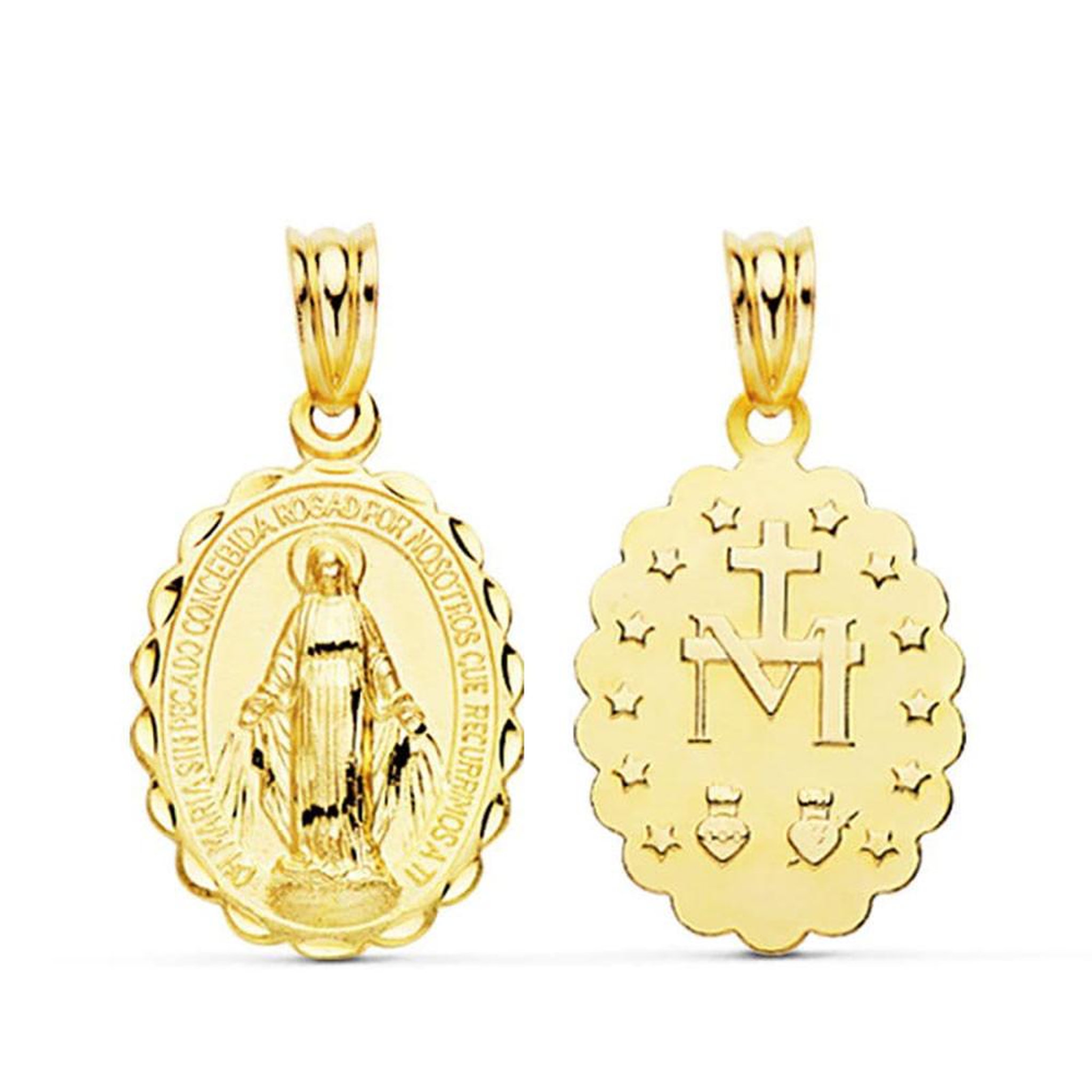 L'ATELIER D'AZUR Pendentif - Médaille Vierge Miraculeuse Or Jaune - Chaîne Offerte