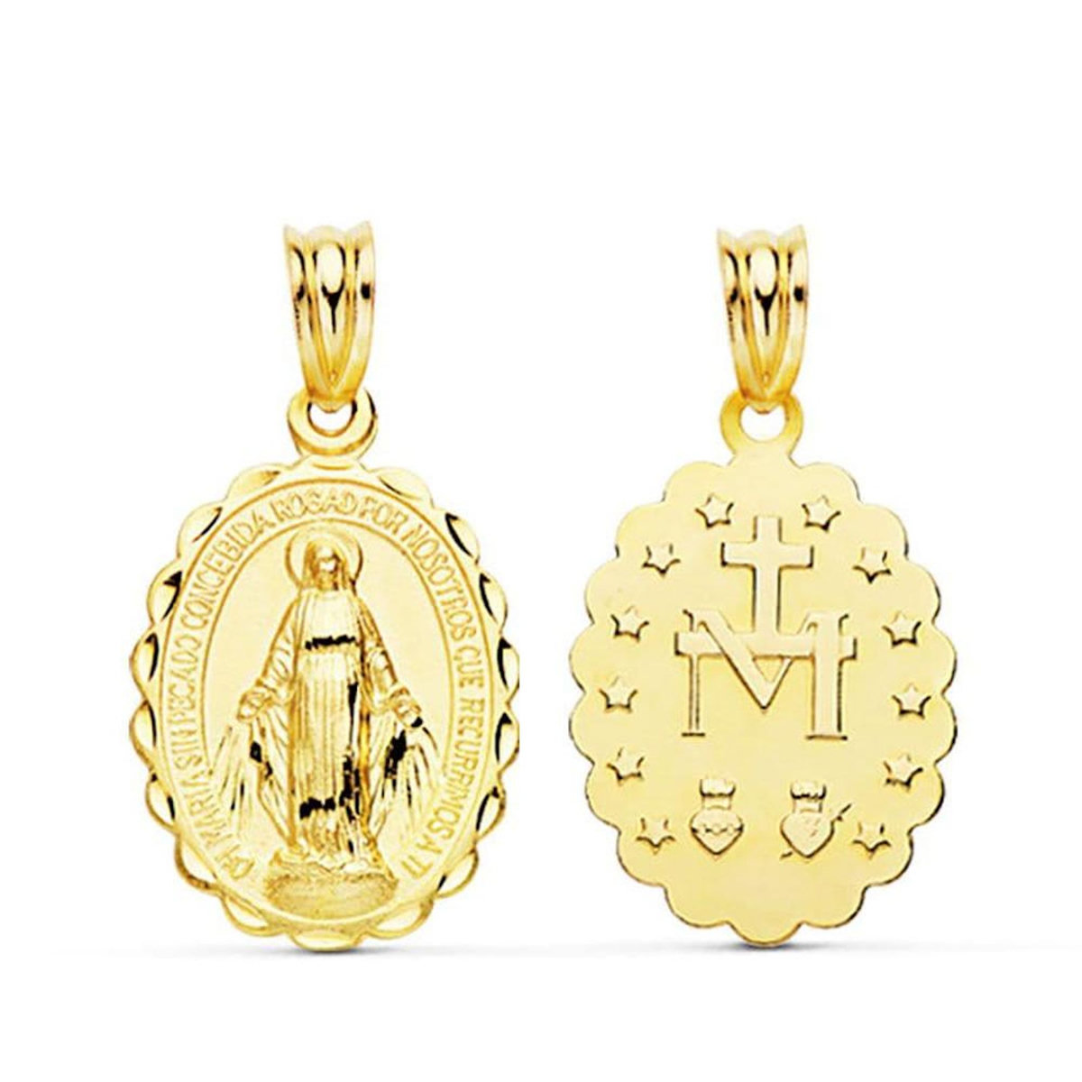 L'ATELIER D'AZUR Pendentif - Médaille Vierge Miraculeuse Or Jaune - Chaîne Offerte