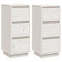 Voir la diapositive 2 : VIDAXL Buffets 2 pcs Blanc 32x34x75 cm Bois massif de pin