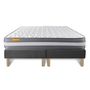 Voir la diapositive 5 : SEPTNUITS Matelas + double sommiers gris Memo Plus Mémoire de forme 3 zones