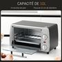 Voir la diapositive 4 : HOMCOM Mini four électrique 750W 10L - grille, plateau - température réglable 100-230°C, timer - noir