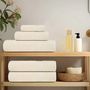 Voir la diapositive 3 : VIDAXL Essuie mains 2 pcs crème 50x100 cm 360 g m² 100% coton