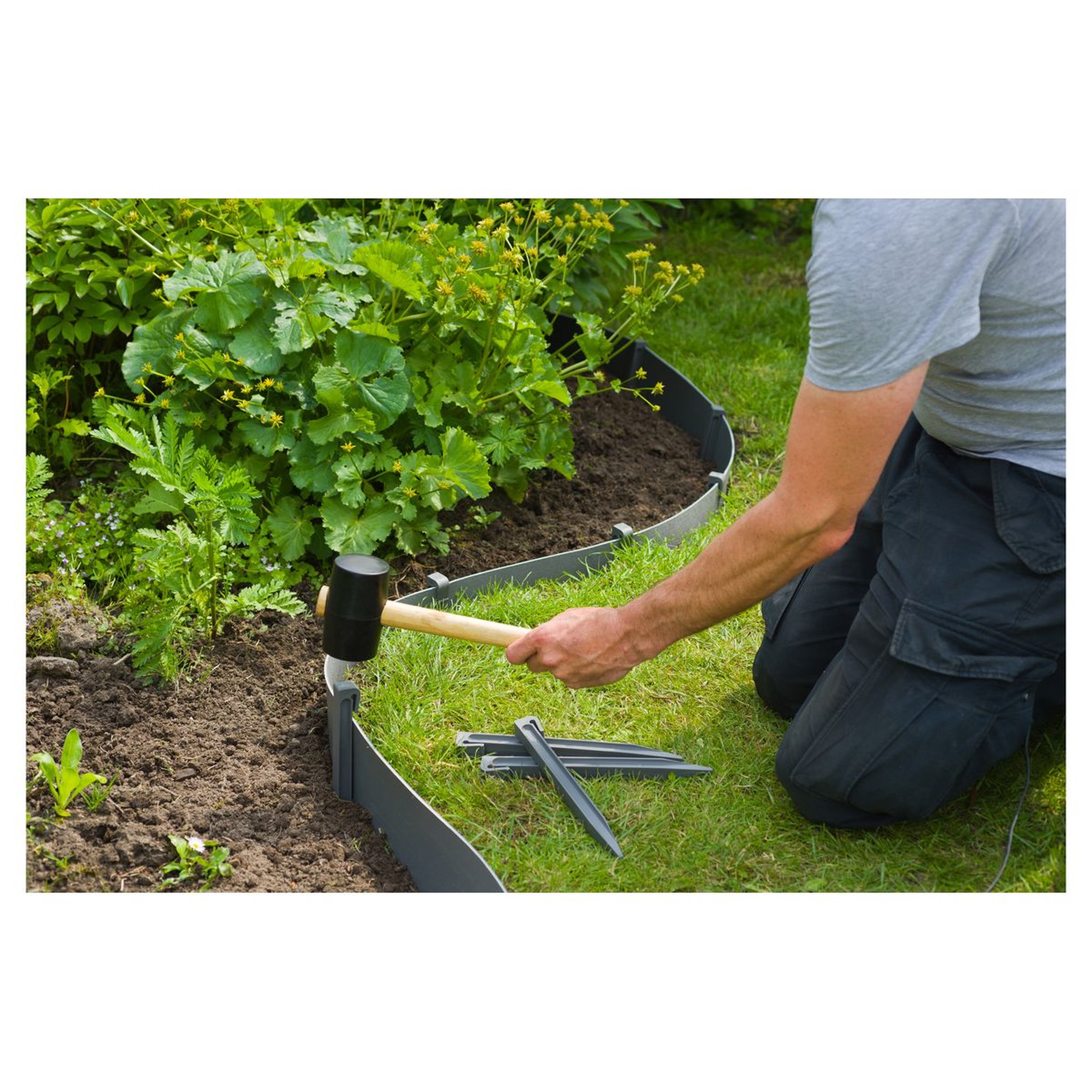 Voir la diapositive 2 : Nature Ancres pour bordure de jardin - Polypropylène - Gris x10