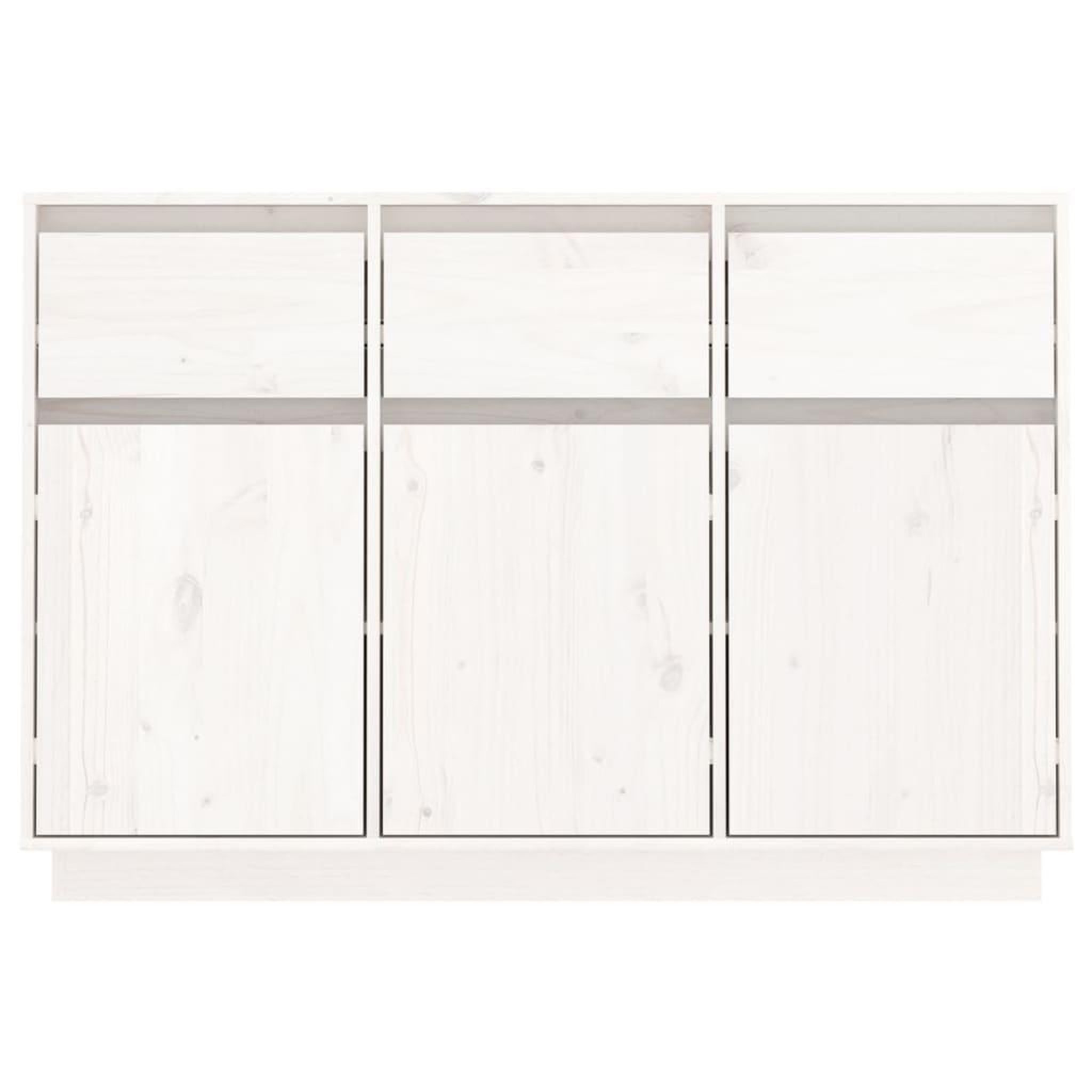 Voir la diapositive 3 : VIDAXL Buffet blanc 110x34x75 cm bois massif de pin
