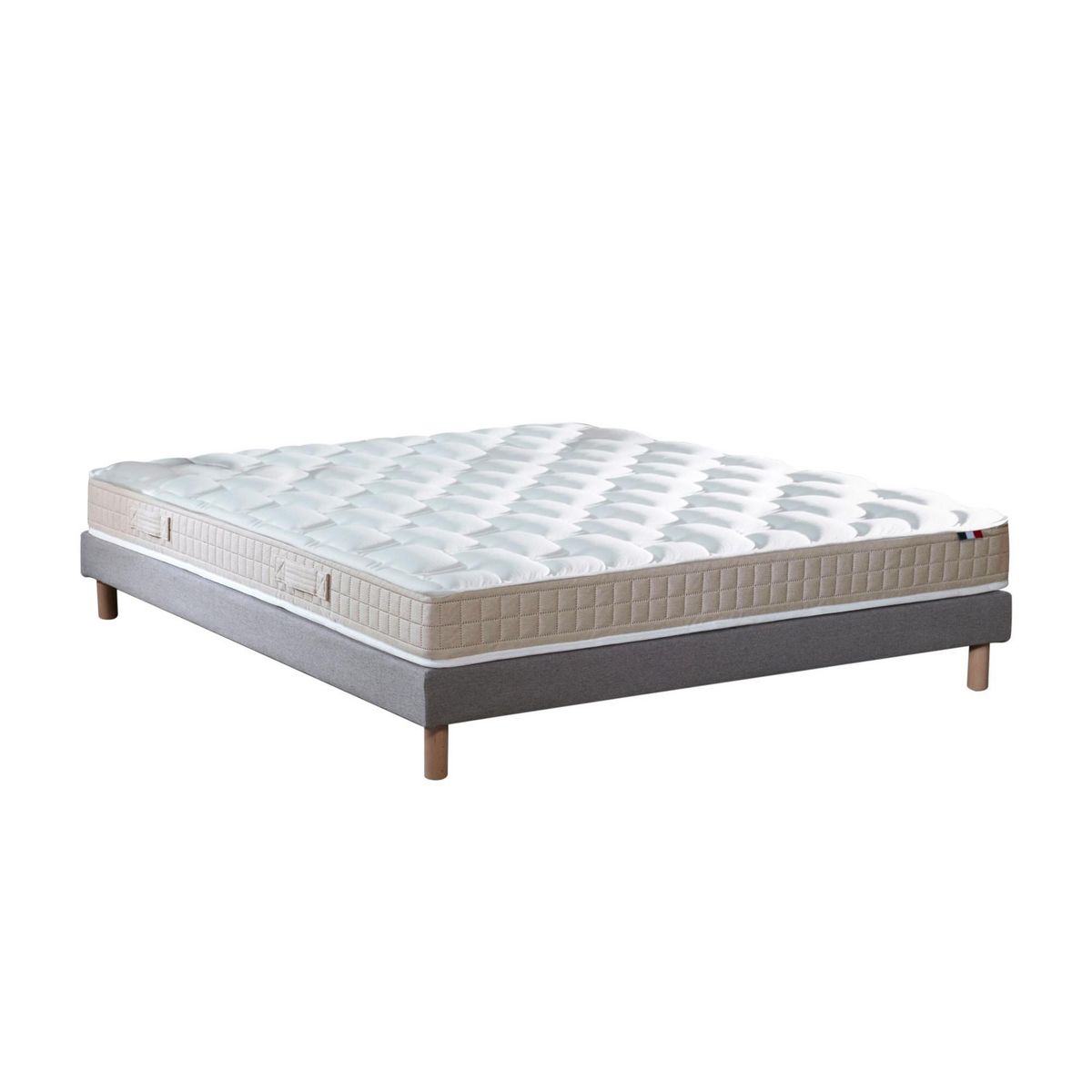 IDLITERIE Ensemble Matelas 100% latex 5 zones ORIGINEL + Sommier - Spécial Dos Sensible - Fabriqué en France
