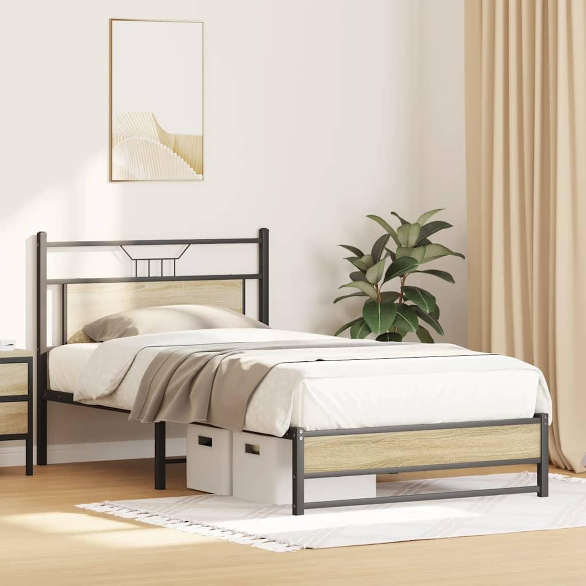 Voir la diapositive 5 : VIDAXL Cadre de lit sans matelas chene sonoma 100x200 cm