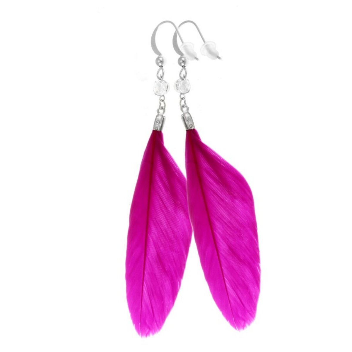 SC CRYSTAL Boucles d'oreilles plumes roses SC Crystal