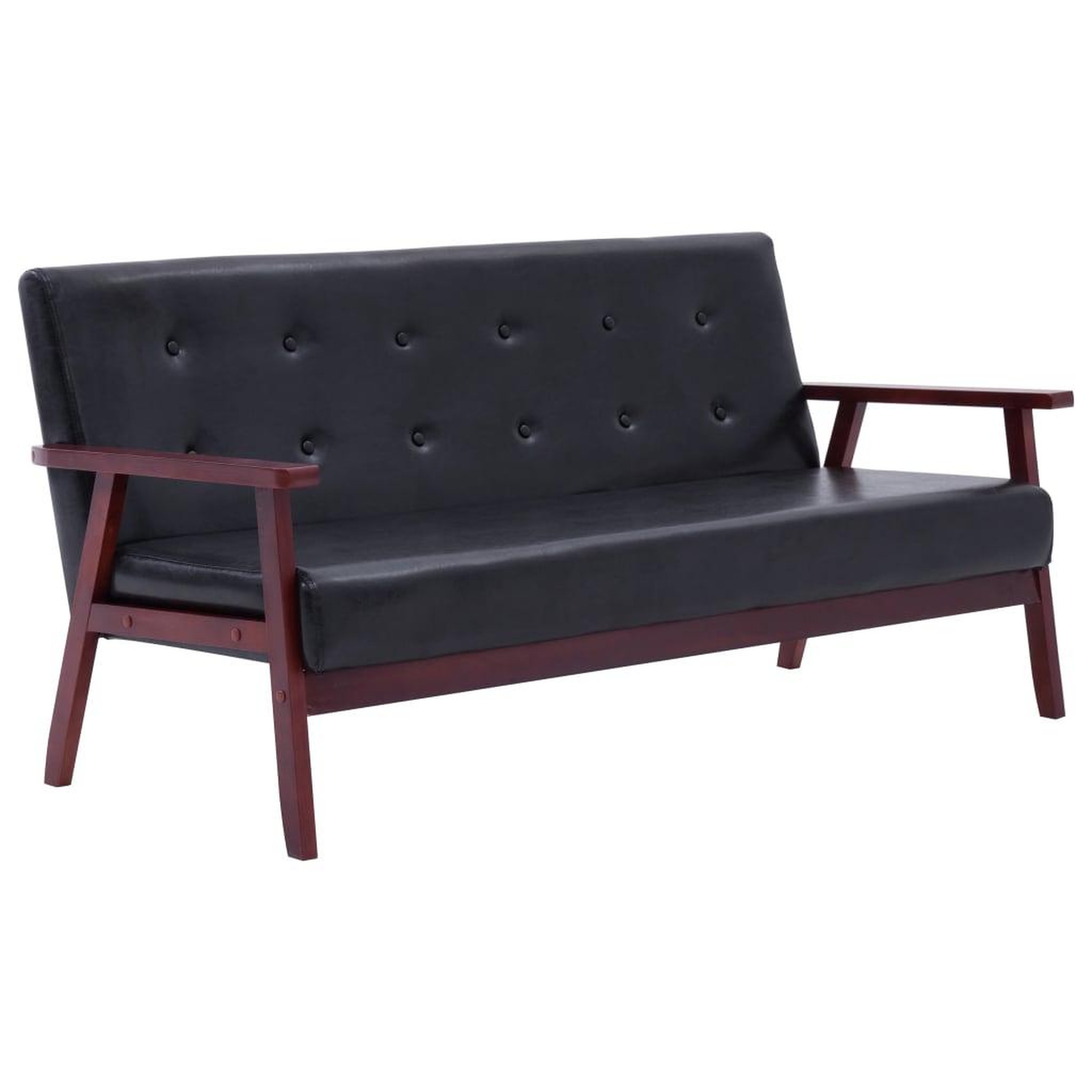 Voir la diapositive 4 : VIDAXL Ensemble de canapes 3 pcs noir similicuir