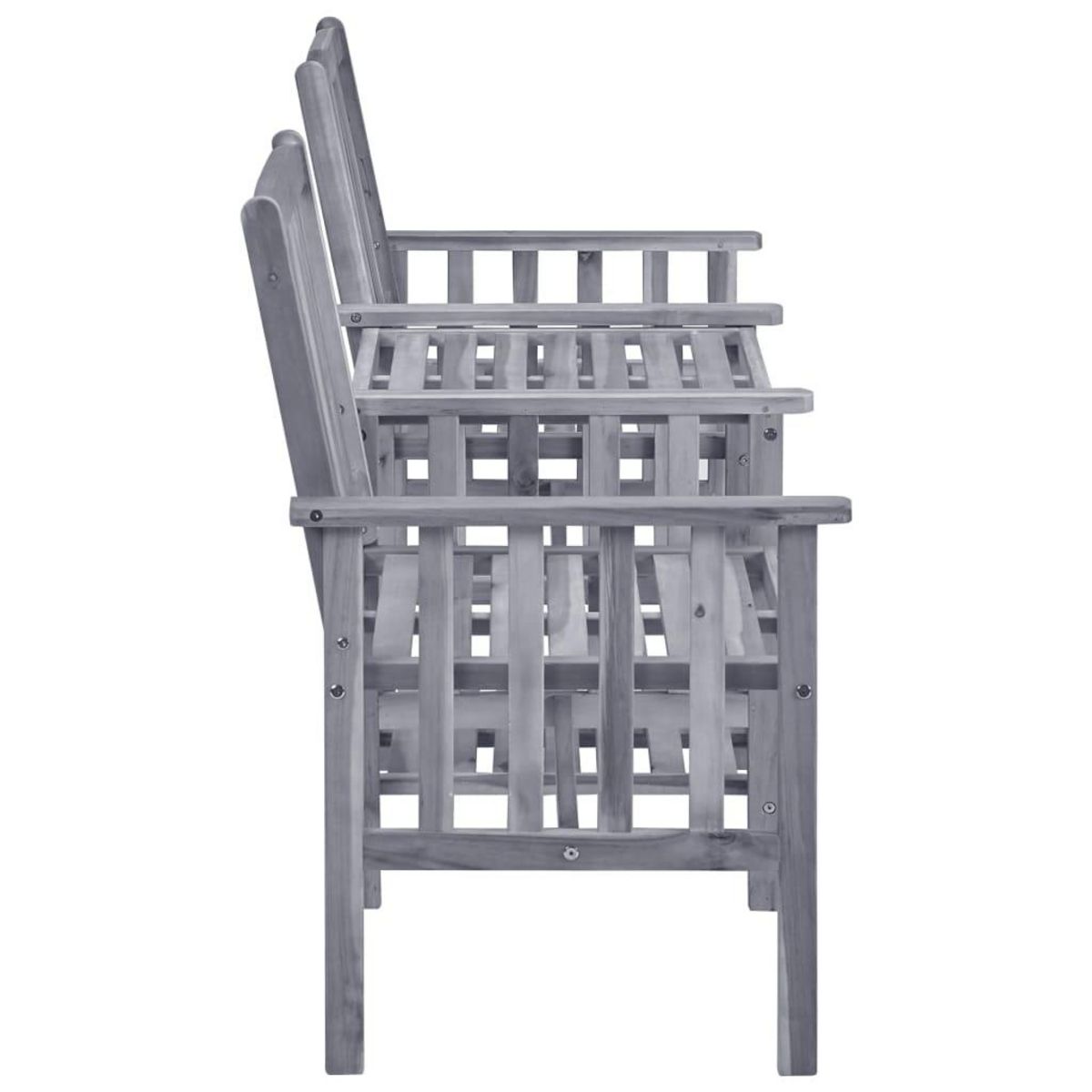 VIDAXL Chaises de jardin avec table a the et coussins Acacia solide