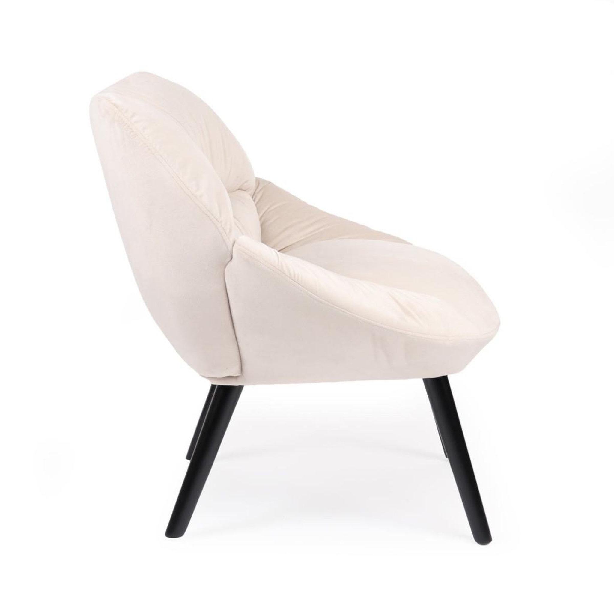 Voir la diapositive 3 : Paris Prix Fauteuil design en velours  neal  74cm beige