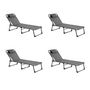 Voir la diapositive 1 : NEKA Lot de 4 Bains de Soleil  Kalio  172cm Gris