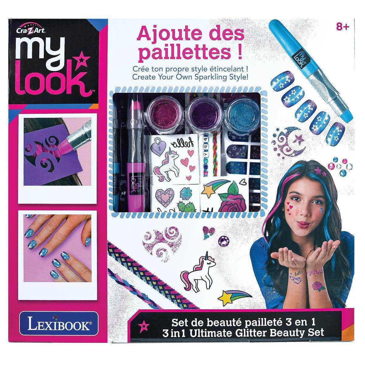 Lexibook Kit de Beauté 3 en 1 Pailleté
