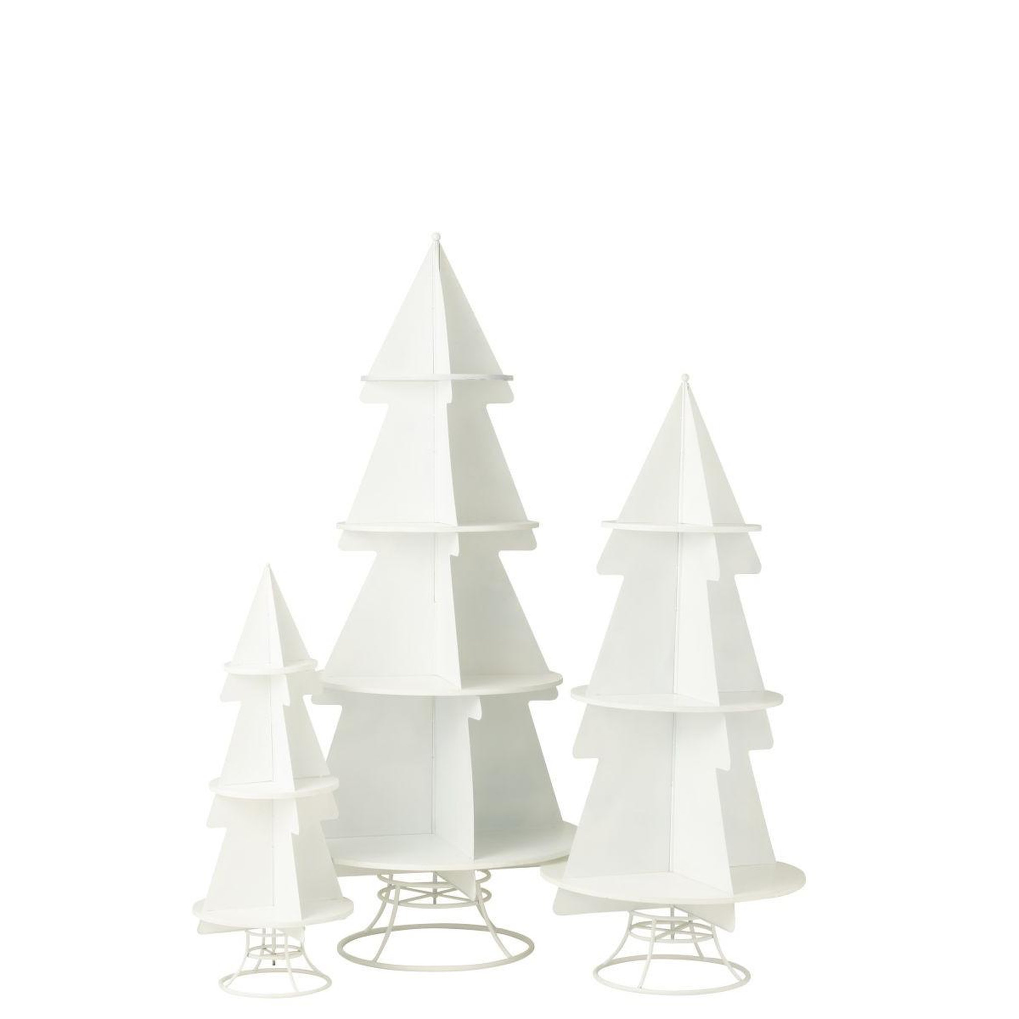 Voir la diapositive 5 : J-LINE Étagère sapin 4 niveaux  xmas  214cm blanc