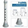 Voir la diapositive 5 : HOMCOM Tabouret de douche siège de douche - hauteur réglable, pivotant 360° - alu PP blanc bleu