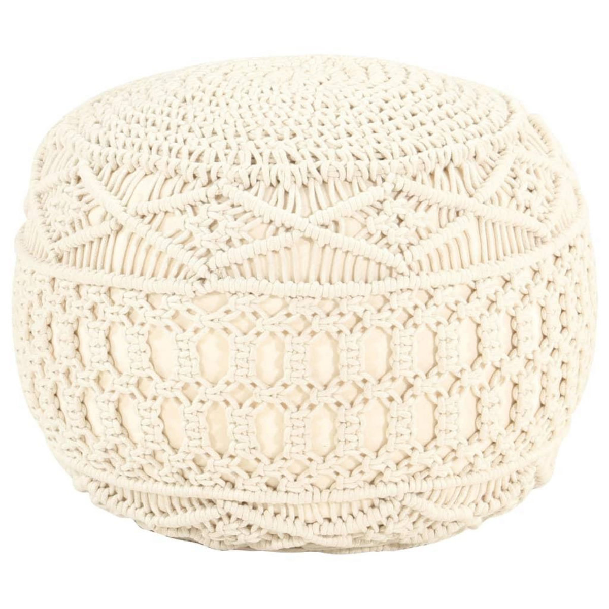 VIDAXL Pouf fait a la main en macrame 45x30 cm Coton